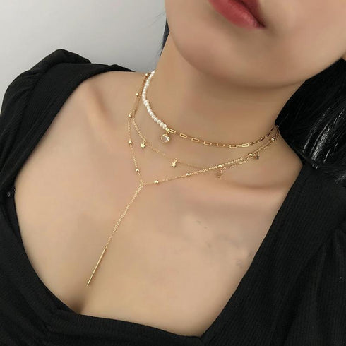 Colier din argint Thalia (Silver/Gold)